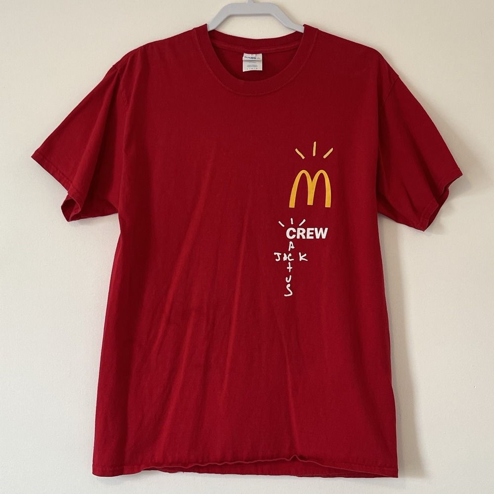 Travis Scott x McDonalds‎ Crew Cactus Jack Red T Shirt Size L